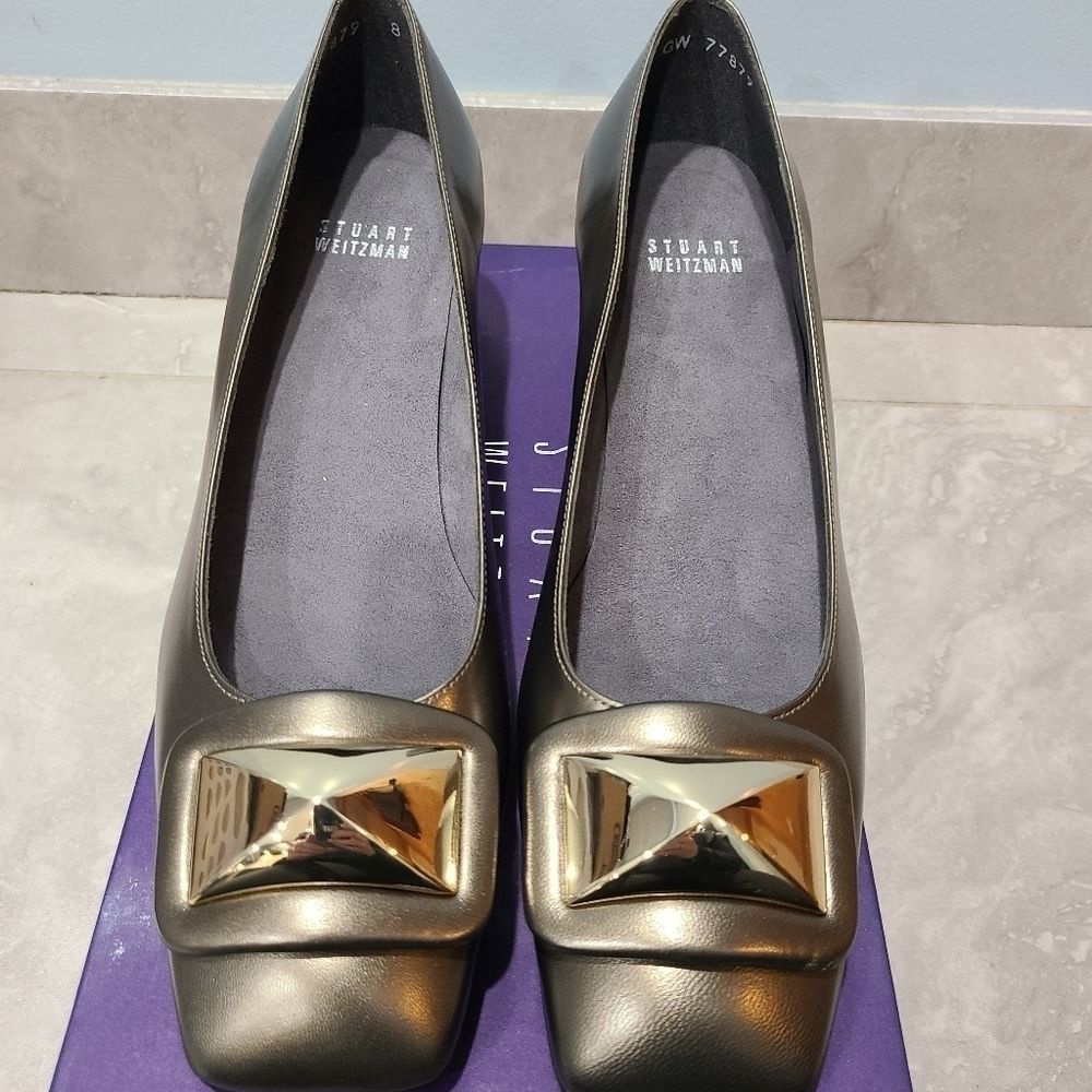 Stuart Weitzman Vintage Facet Bronze Heels